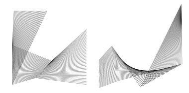 Açı dalgalarının beyaz arka planında soyut çizgiler siyah beyaz tasarım elemanı. Vector Illustration, grunge şık kartvizit, basılı broşür, el ilanı, afiş, kapak kitabı, etiket, kumaş için 10 puan aldı