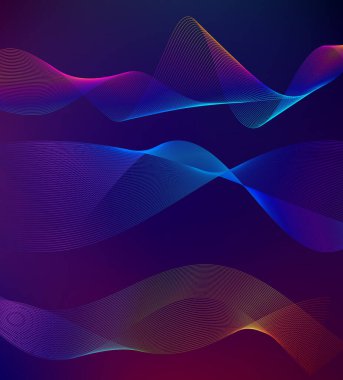 Dalgaların beyaz arka planında soyut çizgi renk tasarım ögesini ayarla. Vector Illustration, grunge şık kartvizit, basılı broşür, el ilanı, afiş, kapak kitabı, etiket, kumaş için 10 puan aldı