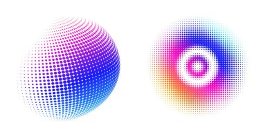 Tasarım ögeleri sembolü Düzenlenebilir simge - Yarım ton daireler, yarım ton nokta deseni beyaz arkaplan. Vektör illüstrasyonu, teknoloji ve kozmetik için siyah soyut rastgele noktalar içeren 10 kare ekliyor.