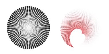 Tasarım ögeleri sembolü Düzenlenebilir simge - Yarım ton daireler, yarım ton nokta deseni beyaz arkaplan. Vektör illüstrasyonu, teknoloji ve kozmetik için siyah soyut rastgele noktalar içeren 10 kare ekliyor.
