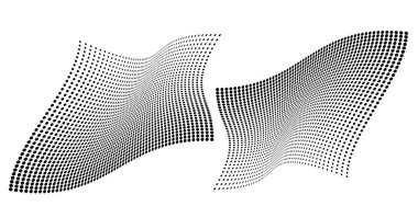 Set Design elements  - Halftone dot pattern on white background. Vector illustration eps 10 frame with black abstract random dots for technology, big data theme, grunge cover page about hi-tech, IT.