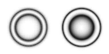 Tasarım ögeleri sembolünü düzenlenebilir yarım ton çerçeve nokta çember desenini beyaz arkaplanda ayarla. Vektör illüstrasyonunda siyah rastgele noktalar var. Yarım ton çember noktası metni kullanarak kenarlık simgesini yuvarla