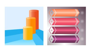 Set Design business presentation template. Vector illustration EPS 10. Can be used for chart process the financial company, technology infographics, number banners, charts and graphs or power point