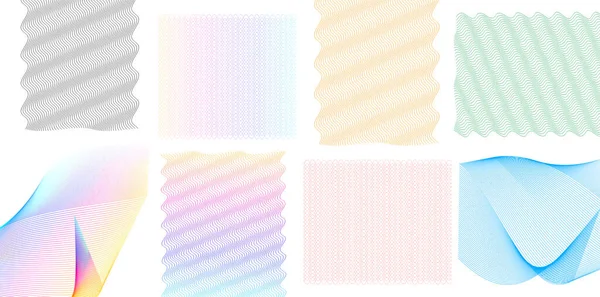 Set Abstract Lines Colors Design Element White Background Waves Vector — ストックベクタ