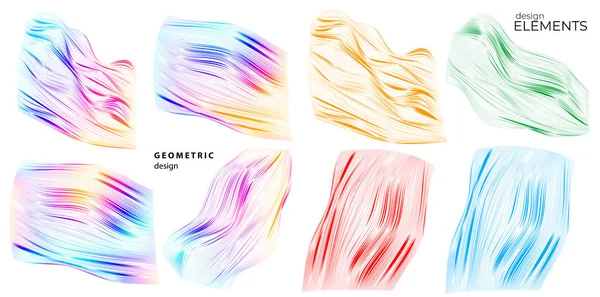 Set Abstract Lines Colors Design Element White Background Waves Vector — ストックベクタ