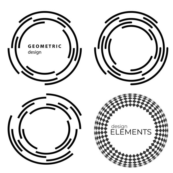 Set Design elements symbol Editable halftone frame dot circle pattern on white background. Vector illustration eps 10 frame with black random dots. Round border Icon using halftone circle dots text
