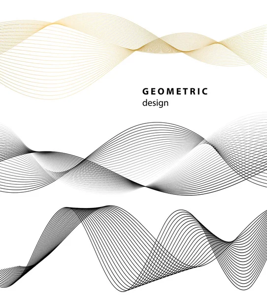 Set Abstract Lines Colors Design Element White Background Waves Vector — Vetor de Stock