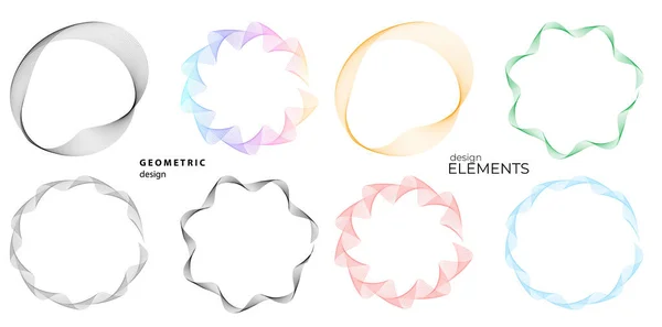 Set Design Element Circle Isolated Bold Vector Colors Golden Ring — Stockvektor