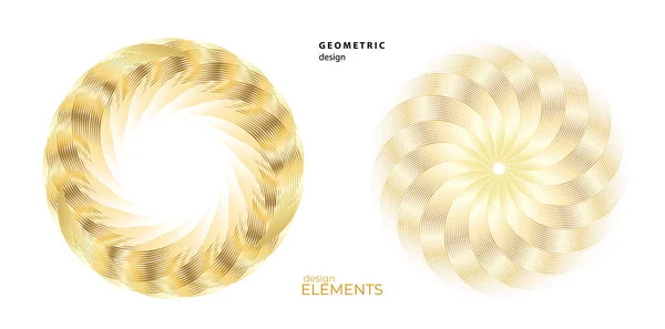 Set Design Element Circle Isolated Bold Vector Colors Golden Ring — ストックベクタ