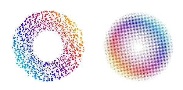 Tasarım ögeleri sembolünü düzenlenebilir yarım ton çerçeve nokta çember desenini beyaz arkaplanda ayarla. Vektör illüstrasyonunda siyah rastgele noktalar var. Yarım ton çember noktası metni kullanarak kenarlık simgesini yuvarla