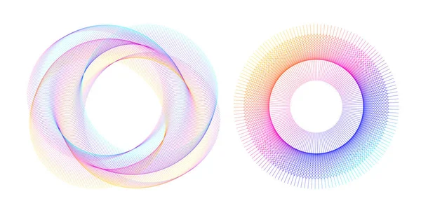 Set Design Element Circle Isolated Bold Vector Colors Golden Ring — 스톡 벡터