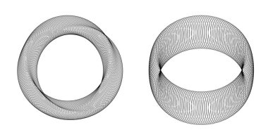 Tasarım elemanı çemberini ayarla İzole edilmiş koyu renk vektör altın halkadan. Harmanlama Aracı kullanılarak oluşturulan birçok parlak girdabın soyut dalgalı çizgileri. Sunumunuz için vektör illüstrasyonu EPS10