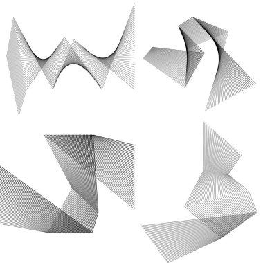 Açı dalgalarının beyaz arka planında soyut çizgiler siyah beyaz tasarım elemanı. Vector Illustration, grunge şık kartvizit, basılı broşür, el ilanı, afiş, kapak kitabı, etiket, kumaş için 10 puan aldı