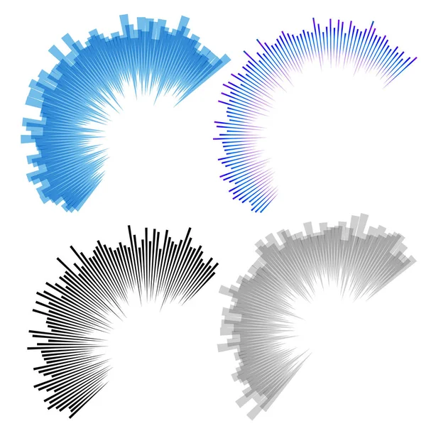 Stock vector Set design element circle. Isolated bold vector colors  golden ring from. Abstract glow wavy stripes of many glittering swirl created using Blend Tool. Vector illustration EPS10 for your presentation