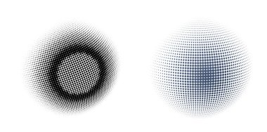 Tasarım ögeleri sembolünü düzenlenebilir yarım ton çerçeve nokta çember desenini beyaz arkaplanda ayarla. Vektör illüstrasyonunda siyah rastgele noktalar var. Yarım ton çember noktası metni kullanarak kenarlık simgesini yuvarla