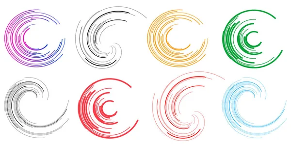 Gestaltungselement Kreis Einstellen Vereinzelte Fette Vektorfarben Goldenen Ring Aus Abstraktes — Stockvektor