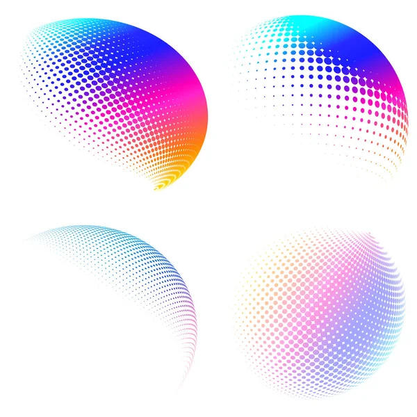 Set Design Elementen Symbool Bewerkbaar Halftoon Frame Dot Cirkel Patroon — Stockvector