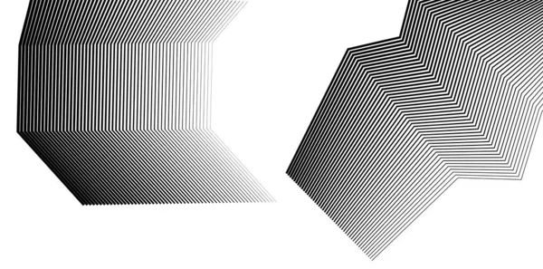 Abstract Lines Black White Design Element White Background Angle Waves — Vetor de Stock
