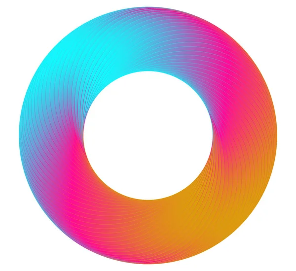设置设计元素循环 孤立的粗体表示金戒指的颜色 利用混合工具对许多闪闪发光的涡旋产生的波浪形条纹进行抽象发光 供您介绍的矢量图Eps10 — 图库矢量图片