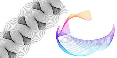 Yumuşak gökkuşağı rengi. Doğrusal arkaplan. Tasarım elemanları. Poligonal çizgiler. Guilloche. Banknotlar, diplomalar ve sertifikalar için koruyucu katman. Vektör illüstrasyonu EPS 10