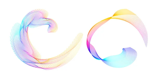 Ställ Designelementcirkeln Isolerade Djärva Vektor Färger Gyllene Ring Från Abstrakt — Stock vektor
