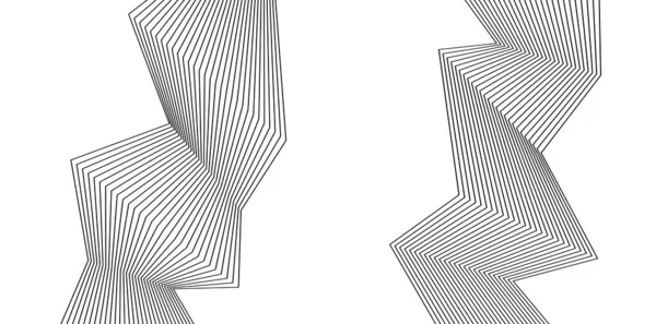 Abstract Lijnen Zwart Wit Design Element Witte Achtergrond Van Hoekgolven — Stockvector