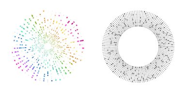 Tasarım ögeleri sembolünü düzenlenebilir yarım ton çerçeve nokta çember desenini beyaz arkaplanda ayarla. Vektör illüstrasyonunda siyah rastgele noktalar var. Yarım ton çember noktası metni kullanarak kenarlık simgesini yuvarla