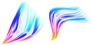 Dalgaların beyaz arka planında soyut çizgi renk tasarım ögesini ayarla. Vector Illustration, grunge şık kartvizit, basılı broşür, el ilanı, afiş, kapak kitabı, etiket, kumaş için 10 puan aldı