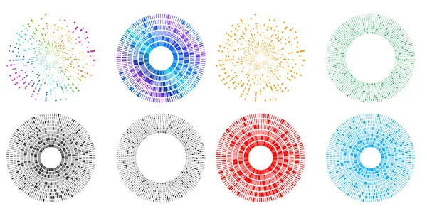 stock vector Set Design elements symbol Editable halftone frame dot circle pattern on white background. Vector illustration eps 10 frame with black random dots. Round border Icon using halftone circle dots text