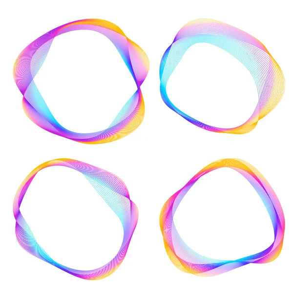stock vector Set design element circle. Isolated bold vector colors golden ring from. Abstract glow wavy stripes of many glittering swirl created using Blend Tool. Vector illustration EPS10 for your presentation