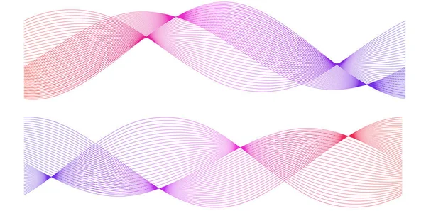 Встановити Елемент Дизайну Абстрактних Ліній Білому Тлі Хвиль Векторна Ілюстрація — стоковий вектор
