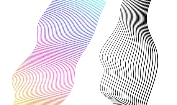 Set Abstract Lines Colors Design Element White Background Waves Vector — Image vectorielle