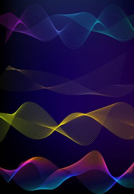 Tasarım elemanları iş sunum şablonu. Vektör illüstrasyon dikey web afişleri arka plan, fon ışığı efekti. Web şablonu için EPS 10, web sitesi sunumu, neon disko kulübü