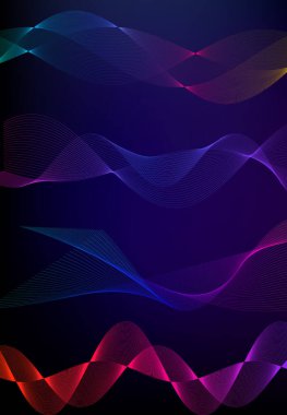 Tasarım elemanları iş sunum şablonu. Vektör illüstrasyon dikey web afişleri arka plan, fon ışığı efekti. Web şablonu için EPS 10, web sitesi sunumu, neon disko kulübü