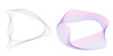 Tasarım elemanı çemberini ayarla İzole edilmiş koyu renk vektör altın halkadan. Harmanlama Aracı kullanılarak oluşturulan birçok parlak girdabın soyut dalgalı çizgileri. Sunumunuz için vektör illüstrasyonu EPS10