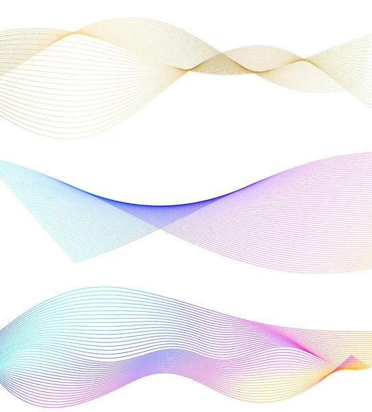 在波浪的白色背景上设置抽象线条的色彩设计元素 病媒图解10 用于清洗雅致的名片 印刷品小册子 封面书 — 图库矢量图片
