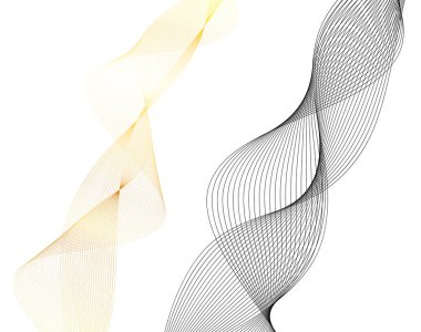 Dalgaların beyaz arka planında soyut çizgi renk tasarım ögesini ayarla. Vector Illustration, grunge şık kartvizit, basılı broşür, el ilanı, afiş, kapak kitabı, etiket, kumaş için 10 puan aldı