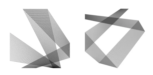 Abstract Lines Black White Design Element White Background Angle Waves — Vetor de Stock