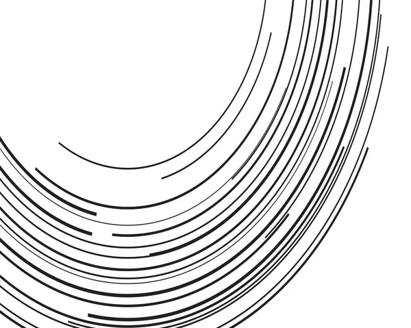 Eléments Design Courbé Beaucoup Stries Abstrait Élément Logo Circulaire Sur — Image vectorielle