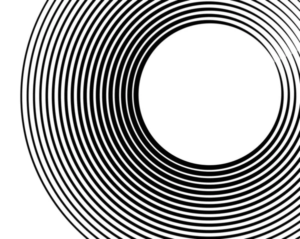 设计元素 弯曲了许多条纹 白色背景上的圆形标识元素被隔离 创意乐队艺术 矢量图解Eps 用于推广新产品的数字技术 — 图库矢量图片