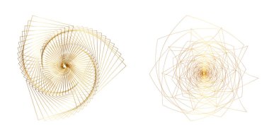 Büküm çizgilerinin beyaz arka planında soyut spiral gökkuşağı tasarımı ögesi. Vektör İllüstrasyonu, geleneksel oran vektör ikonu Fibonacci spiralinin 10 Altın oranına ulaştı. Zarif kartvizit için