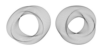 Tasarım elemanları. Bir sürü mor çizgi çemberi dalgası. Beyaz arka planda soyut dalgalı çizgiler izole edildi. Vektör illüstrasyon EPS 10. Harmanlama Aracı kullanılarak oluşturulan çizgilerle renkli dalgalar