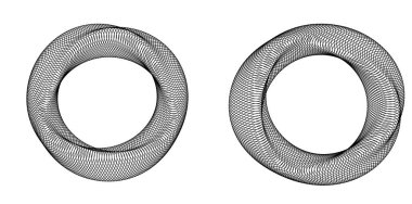 Tasarım elemanları. Bir sürü mor çizgi çemberi dalgası. Beyaz arka planda soyut dalgalı çizgiler izole edildi. Vektör illüstrasyon EPS 10. Harmanlama Aracı kullanılarak oluşturulan çizgilerle renkli dalgalar