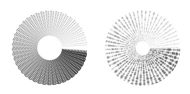 Tasarım ögeleri sembolünü düzenlenebilir yarım ton çerçeve nokta çember desenini beyaz arkaplanda ayarla. Vektör illüstrasyonunda siyah rastgele noktalar var. Yarım ton çember noktası metni kullanarak kenarlık simgesini yuvarla