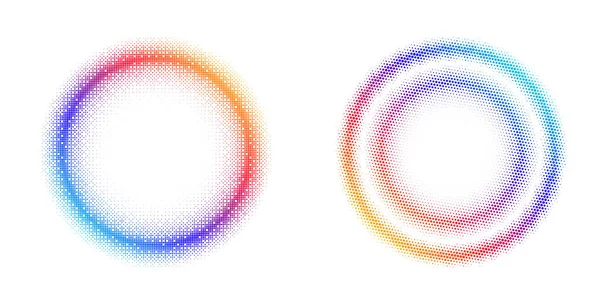 Designelemente Symbolisieren Editierbares Halbtones Frame Dot Kreismuster Auf Weißem Hintergrund — Stockvektor