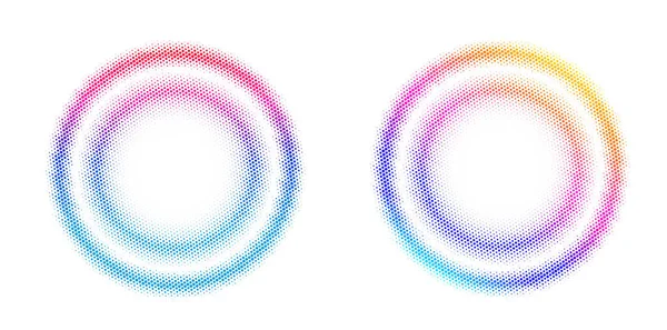 Designelemente Symbolisieren Editierbares Halbtones Frame Dot Kreismuster Auf Weißem Hintergrund — Stockvektor