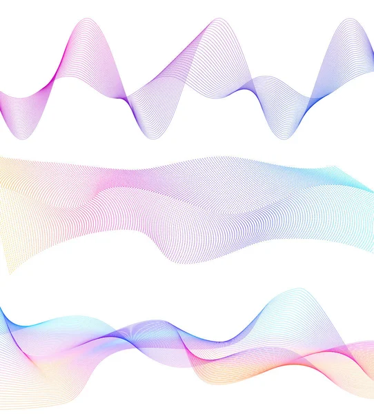 Элементы Дизайна Волна Много Серых Цветных Линий Абстрактные Волнистые Полосы — стоковый вектор