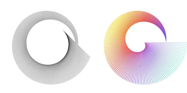 Elemento Diseño Espiral Arco Iris Abstracto Sobre Fondo Blanco Líneas — Vector de stock