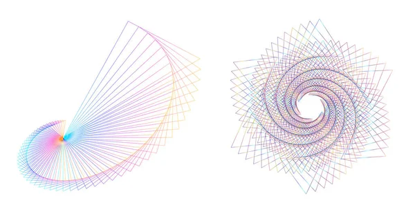 Elemento Diseño Espiral Arco Iris Abstracto Sobre Fondo Blanco Líneas — Vector de stock