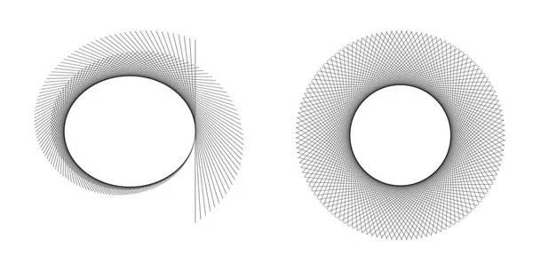 Designelemente Wellen Aus Vielen Violetten Linien Umkreisen Den Ring Abstrakte — Stockvektor